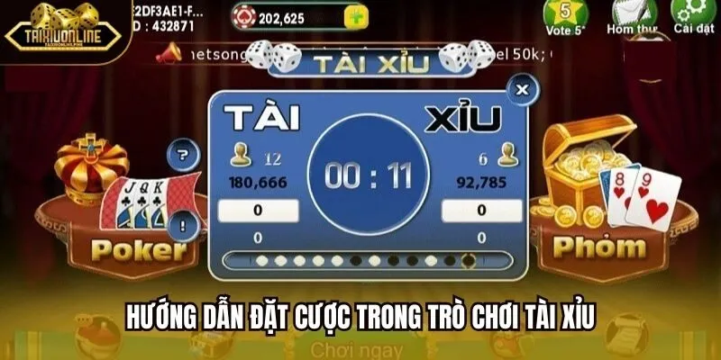 Hướng dẫn đặt cược trong trò chơi tài xỉu